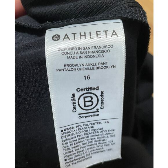 Athleta Pull On Lightweight Brooklyn Ankle Pant Black Packable Travel Women's 16 - Picture 4 of 6